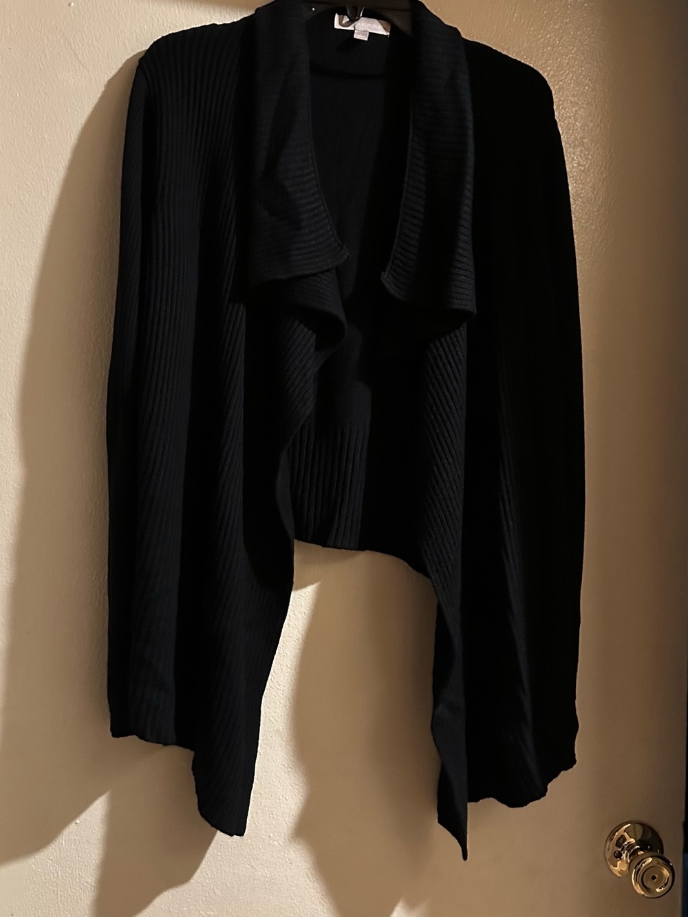 Banana Republic Black Open-Front Ribbed Cardigan Weather Blazer